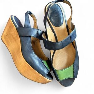 Frye Blair Slingback Platform Wedge Clog Heel